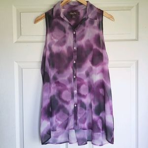 Purple & Black sheer tunic top